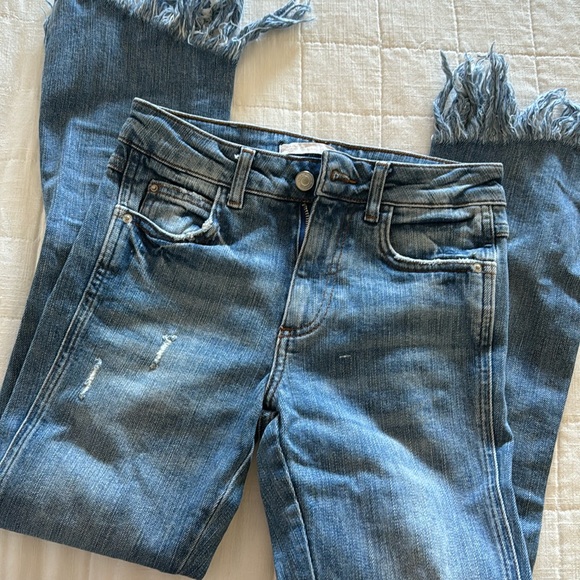 Zara Denim Crop Pants Size 00 - Picture 1 of 6